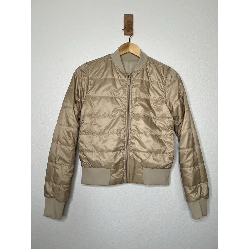 Lululemon Non-Stop Reversible Fan Bomber Jacket Women's Size 4 Tan